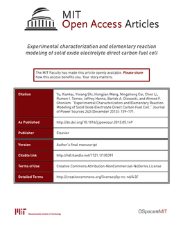 Experimental Characterization and Elementary Reaction Modeling of Solid Oxide Electrolyte Direct Carbon Fuel Cell