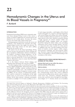 Hemodynamic Changes in the Uterus and Its Blood Vessels in Pregnancy*† F