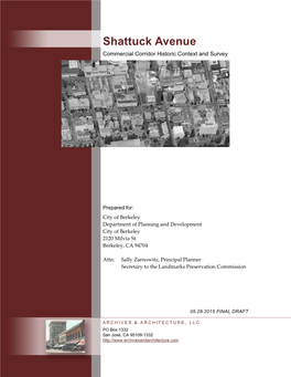 Shattuck Avenue Commercial Corridor Historic Context and Survey
