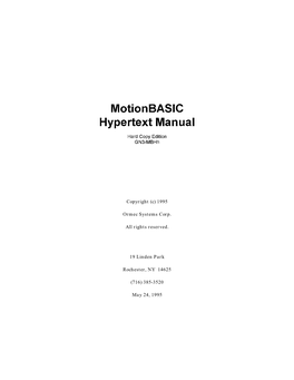 Motionbasic Hypertext Manual