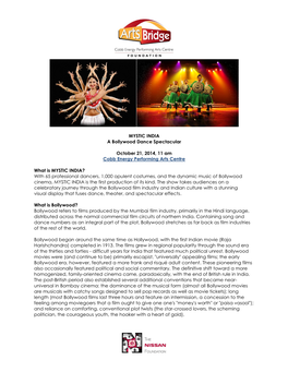 MYSTIC INDIA a Bollywood Dance Spectacular October 21, 2014, 11