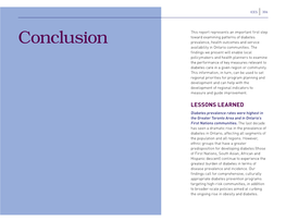 Conclusion Prevalence, Health Outcomes and Service Availability in Ontario Communities