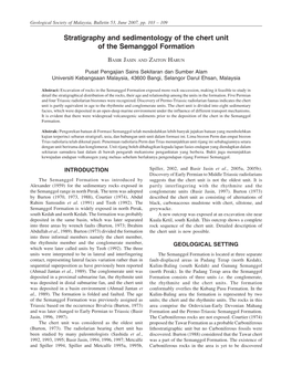 STRATIGRAPHY and SEDIMENTOLOGY of the CHERT UNIT of the SEMANGGOL FORMATION Geological Society of Malaysia, Bulletin 53, June 2007, Pp