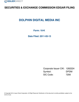 Dolphin Digital Media Inc