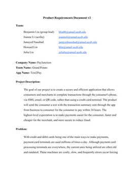 Product Requirements Document V2