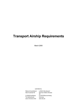 Transport Airship Requirements
