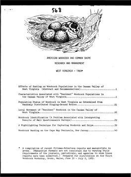 American Woodcock and Common Snipe Research and Management