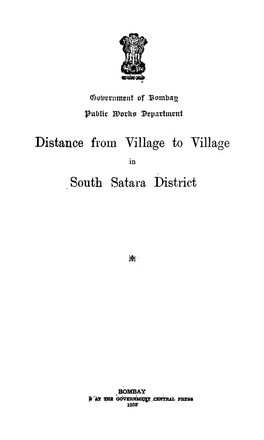 Distance from Village to Village South Satara District