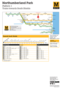 Northumberland Park Timetable