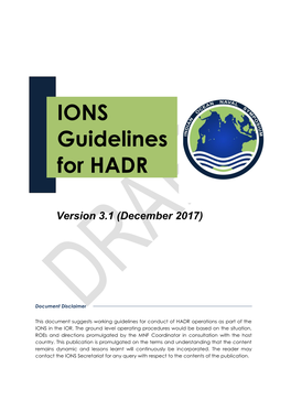 IONS Guidelines for HADR Version 3.1