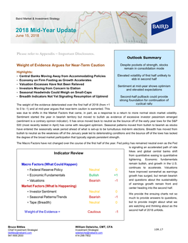 2018 Mid-Year Update June 15, 2018