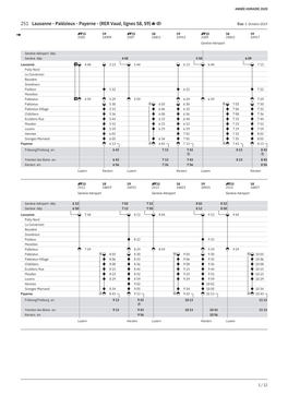 251 Lausanne - Palézieux - Payerne - (RER Vaud, Lignes S8, S9) État: 3