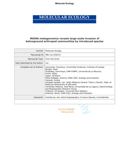 For Review Only Page 15 of 28 Molecular Ecology