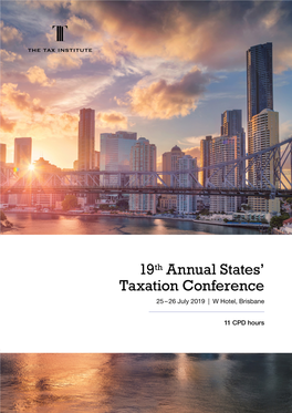 19Th Annual States' Taxation Conference