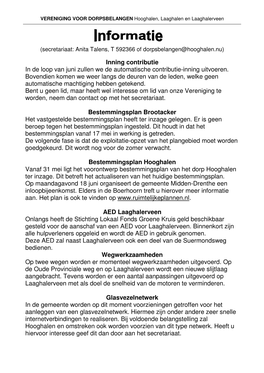 Inning Contributie in De Loop Van Juni Zullen We De Automatische Contributie-Inning Uitvoeren