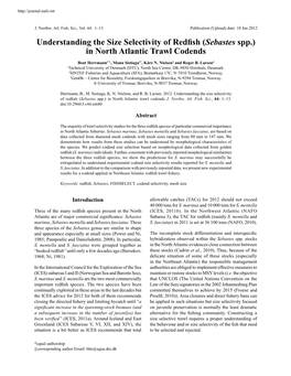 (Sebastes Spp.) in North Atlantic Trawl Codends