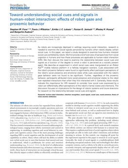 Toward Understanding Social Cues and Signals in Human–Robot Interaction: Effects of Robot Gaze and Proxemic Behavior