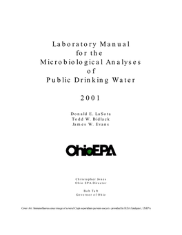 Laboratory Manual for the Microbiological Analyses of Public Drinking Water