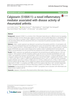 (S100A11): a Novel Inflammatory Mediator Associated with Disease