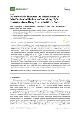 Intensive Rain Hampers the Effectiveness of Nitrification