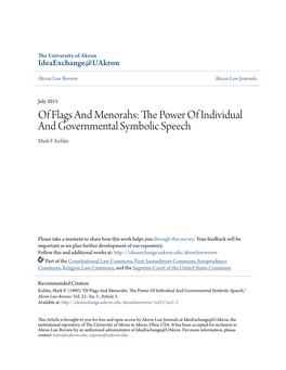 The Power of Individual and Governmental Symbolic Speech