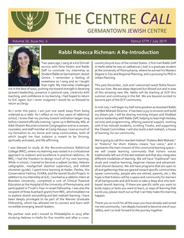 Rabbi Rebecca Richman: a Re-Introduction