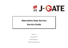 Alternative Data Service Service Guide