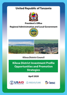 United Republic of Tanzania Kilosa District Investment Profile
