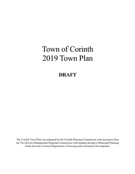 Town of Corinth 2019 Town Plan