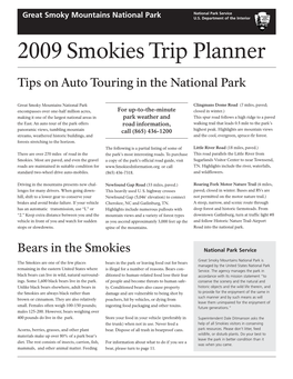 2009 Smokies Trip Planner