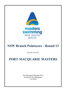 Round 13 PORT MACQUARIE MASTERS