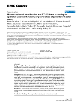 Microarray-Based Identification and RT-PCR Test