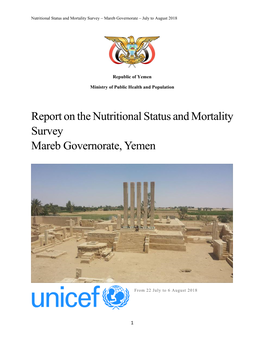 Report on the Nutritional Status and Mortality Survey Mareb Governorate, Yemen