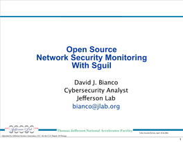 Open Source Network Security Monitoring with Sguil