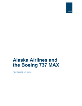 Alaska Airlines and the Boeing 737 MAX
