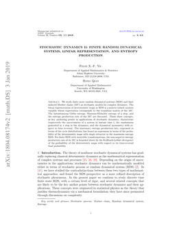 Stochastic Dynamics Ii: Finite Random Dynamical Systems, Linear Representation, and Entropy Production