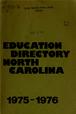 North Carolina Education Directory 1975-76