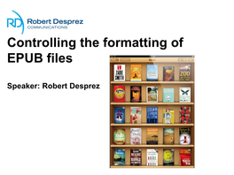 Controlling the Formatting of EPUB Files