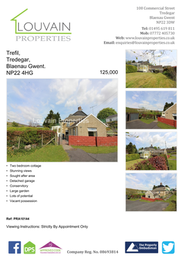 Trefil, Tredegar, Blaenau Gwent. NP22 4HG 125,000