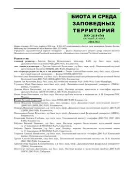 Биота И Среда Заповедных Территорий Issn 2618-6764 Научный Журнал 2018, № 2 Журнал Основан В 2013 Году, Издаётся С 2014 Года