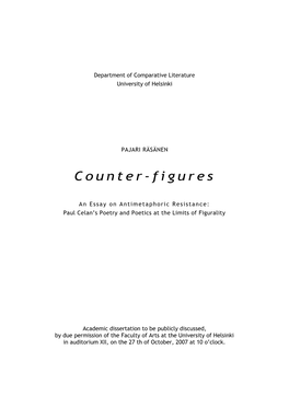Counter-Figures. an Essay on Antimetaphoric Resistance: Paul