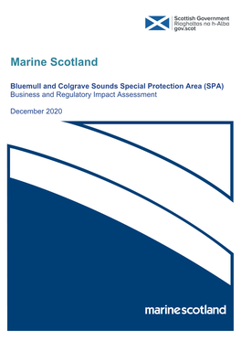 Bluemull and Colgrave Sounds Special Protection Area (SPA) Business and Regulatory Impact Assessment