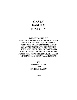 Casey Family History