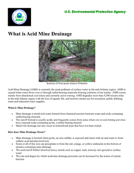 What Is Acid Mine Drainage