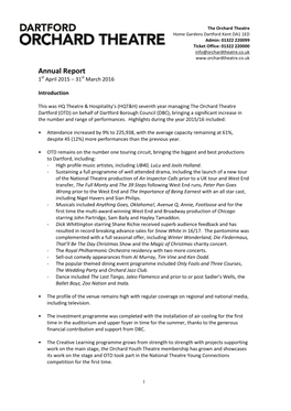 Annual Report 1St April 2015 – 31St March 2016