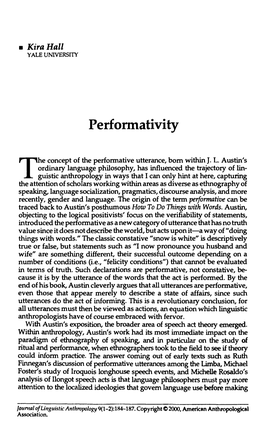 Performativity