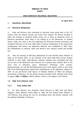 Embassy of India Rabat India-Morocco Bilateral