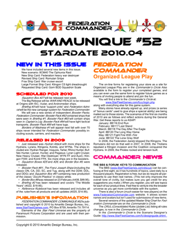 Communique #52 Stardate 2010.04