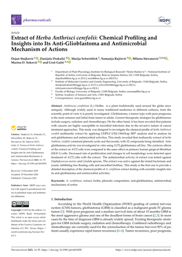 Extract of Herba Anthrisci Cerefolii: Chemical Proﬁling and Insights Into Its Anti-Glioblastoma and Antimicrobial Mechanism of Actions