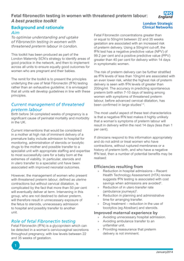 Fetal Fibronectin Testing in Women with Threatened Preterm Labour